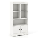 4 Tiers Bookshelf with 4 Cubes Display Shelf and 2 Doors
