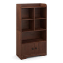 4 Tiers Bookshelf with 4 Cubes Display Shelf and 2 Doors