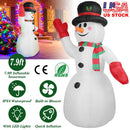 7.9FT Christmas Inflatable Giant Snowman Blow up Light up Snowman with LED Lights Hat Scarf IPX4 Waterproof Christmas Outdoor Yard Lawn Holiday Decor