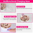 Portable Cordless Electric Nail Drill Kit Charging Base With UV Nail Dryer 6Pcs Nail Drill Bits 5Speeds Direction Control Timer Setting For Acrylic Ge