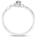 0.07 Carat Genuine Tanzanite .925 Sterling Silver Ring