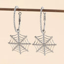 Halloween Spider Web Dangle Hoop Earrings