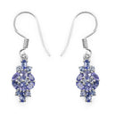 2.04 Carat Genuine Tanzanite .925 Sterling Silver Earrings