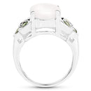 4.52 Carat Genuine Opal and Chrome Diopside .925 Sterling Silver Ring
