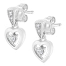 14K White Gold 1/6 Cttw Diamond Dangle Heart Stud Earrings (H-I, SI2-I1)