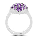 2.16 Carat Genuine Amethyst .925 Sterling Silver Ring