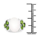 4.52 Carat Genuine Opal and Chrome Diopside .925 Sterling Silver Ring