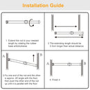 Tension Curtain Rod Spring Load Adjustable Curtain Pole Heavy-Duty Steel 4 Sizes for Bathroom Wardrobe Kitchen Balcony