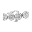 14K White Gold 2.00 Cttw Diamond Halo Link Tennis Bracelet (H-I Color, I1-I2 Clarity) - 7" Inches