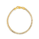 Round Pave Franco Chain Bracelet in 14k Yellow Gold (4.00 mm)