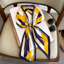 Thin Houndstooth Silk Scarf - Hair Tie