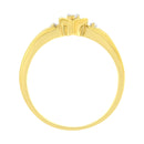 10KT Yellow Gold 1/20 cttw Diamond Triple Heart Diamond Ring (K-L, I1-I2) - Size 7