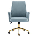 Mid-Back Velvet Office Chair with Memory Foam Cushion