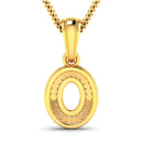0.17 Carat Genuine White Diamond 14K Yellow Gold Semi Mount Pendant - holds 7x5mm Oval Gemstone