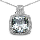 5.50 Carat Genuine Green Amethyst .925 Sterling Silver Pendant