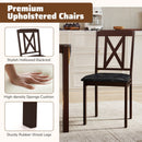 5-Piece Dining Table Set with Wide Tabletop and Rubber Wood Legs-Black