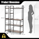 5-Tier Bakers Rack with Power Outlets and 10 S-Shaped Hooks