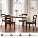 Set of 2 Wood Dining Chairs with Solid Rubber Wood Legs