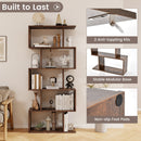 5-Tier Bookshelf with Anti-Toppling Device for Living Room Home Office
