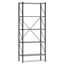 5-Tier Bookshelf with Open Shelves and Heavy Duty Metal Frame