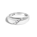Men's .925 Sterling Silver 1/6 Cttw 3 Stone Diamond Band Ring (H-I Color, I1-I2 Clarity) - Ring Size 10