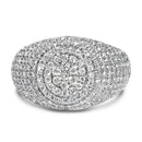 Men's 10K Yellow Gold 1 1/2 Cttw Diamond Cluster Dome Band Ring