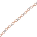 10K Rose Gold Plated .925 Sterling Silver 1/2 Cttw Diamond Infinity Link Tennis Bracelet (H-I Color, I2-I3 Clarity) -7â€