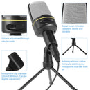 Pro Condenser Microphone w/ Tripod Stand Audio Studio Recording Desktop Mic Flexible Mic For Podcasting Broadcasting Gaming Chatting Webcasting w/3.5m