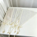 Embroidered Lace-trimmed Floral Silk Scarf
