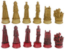 Chess Pieces - Resin - Stained Red & Ivory Elizabethan Chess Pieces - 5"