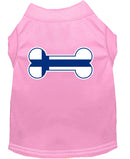 Pet Dog & Cat Shirt Screen Printed, "Bone Shaped Finland Flag"