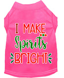 Christmas Pet Dog & Cat Shirt Screen Printed, "I Make Spirits Bright"