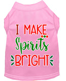 Christmas Pet Dog & Cat Shirt Screen Printed, "I Make Spirits Bright"