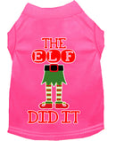 Christmas Pet Dog & Cat Shirt Screen Printed, "The Elf Did It"