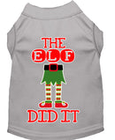 Christmas Pet Dog & Cat Shirt Screen Printed, "The Elf Did It"