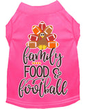 Pet Dog and Cat Shirt Screen Printed, "Family, Food & Football"