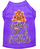 Pet Dog and Cat Shirt Screen Printed, "Family, Food & Football"