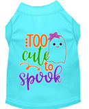 Halloween Pet Dog & Cat Shirt Screen Printed, "Too Cute To Spook - Girly Ghost"