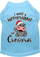 Pet Dog & Cat Shirt Printed, "I Want A Hippopotamus For Christmas"