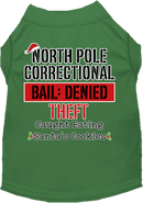 Christmas Pet Dog & Cat Shirt Screen Printed, "North Pole Correctional"