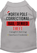 Christmas Pet Dog & Cat Shirt Screen Printed, "North Pole Correctional"