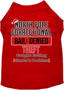 Christmas Pet Dog & Cat Shirt Screen Printed, "North Pole Correctional"