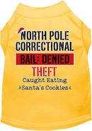 Christmas Pet Dog & Cat Shirt Screen Printed, "North Pole Correctional"