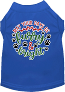Christmas Pet Dog and Cat Shirt Screen Printed, "Furry & Bright"
