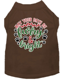Christmas Pet Dog and Cat Shirt Screen Printed, "Furry & Bright"
