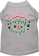 Christmas Pet Dog and Cat Shirt Screen Printed, "Furry & Bright"