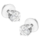 14K White Gold 1/2 Cttw Pie-Cut Diamond Solitaire Stud Earrings (H-I Color, SI1-SI2 Clarity)