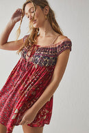 Free People Bali Mariposa Dress, Strawberry Combo, Medium