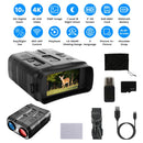 Night Vision Goggles 4K Full-Color BinocularsÊ10XÊZoom with 2624ft Viewing Range 3\'\' Screen 64G MMC Card WIFI APP Control Save Photo and Video for C