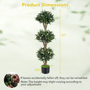 51" Artificial Triple Ball Boxwood Topiary Tree with 59 Blossoms